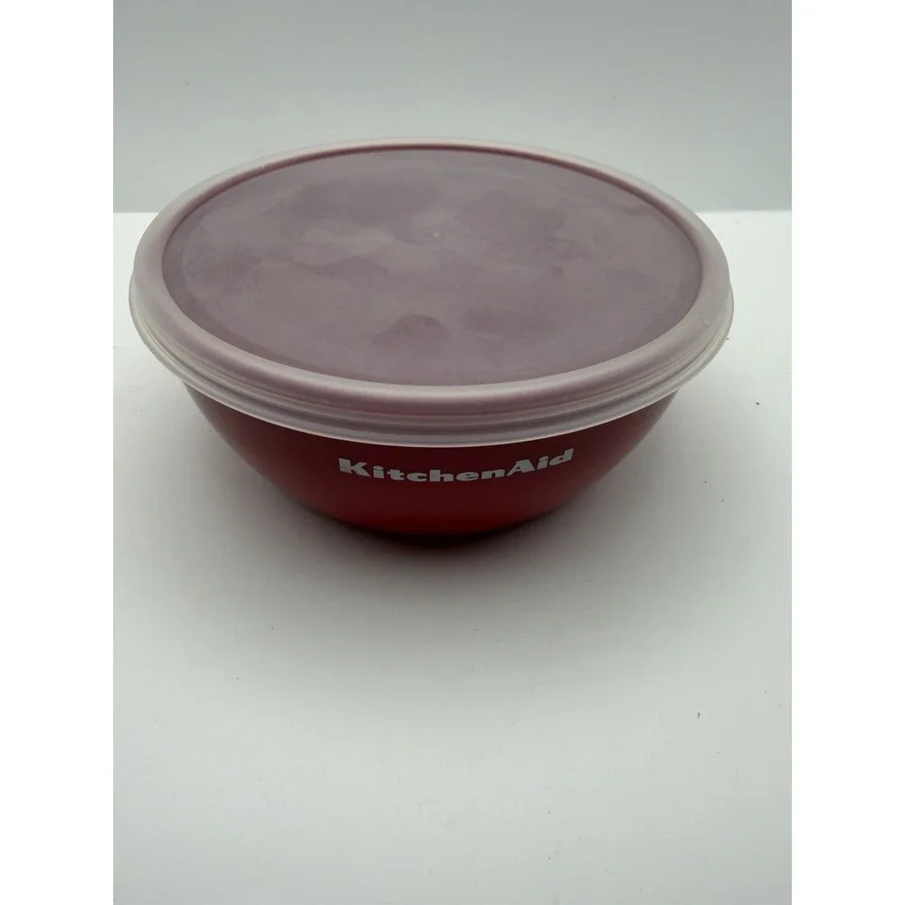 KitchenAid Red Nesting Prep Bowls Set 1 2 3 4 Cup w Lids Food Storage